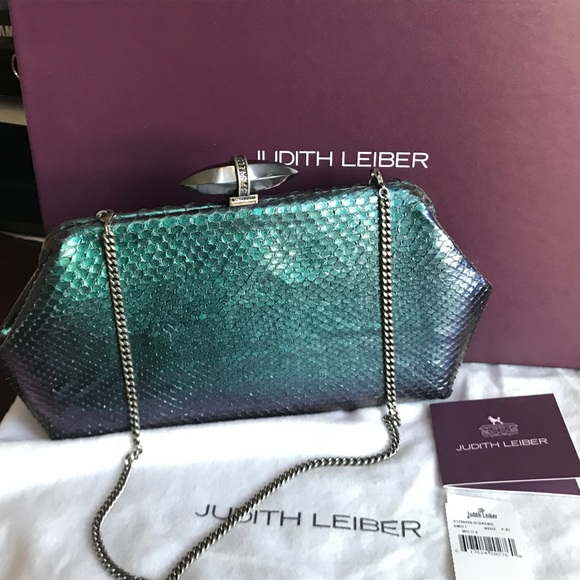 ⛔️SOLDAuthentic Judith Leiber Snake Leather Clutch - Picture 7 of 7